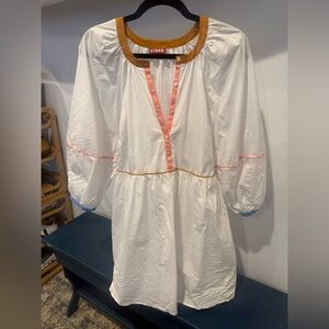 STAUD Poplin Shirtdress with Colorful Trim